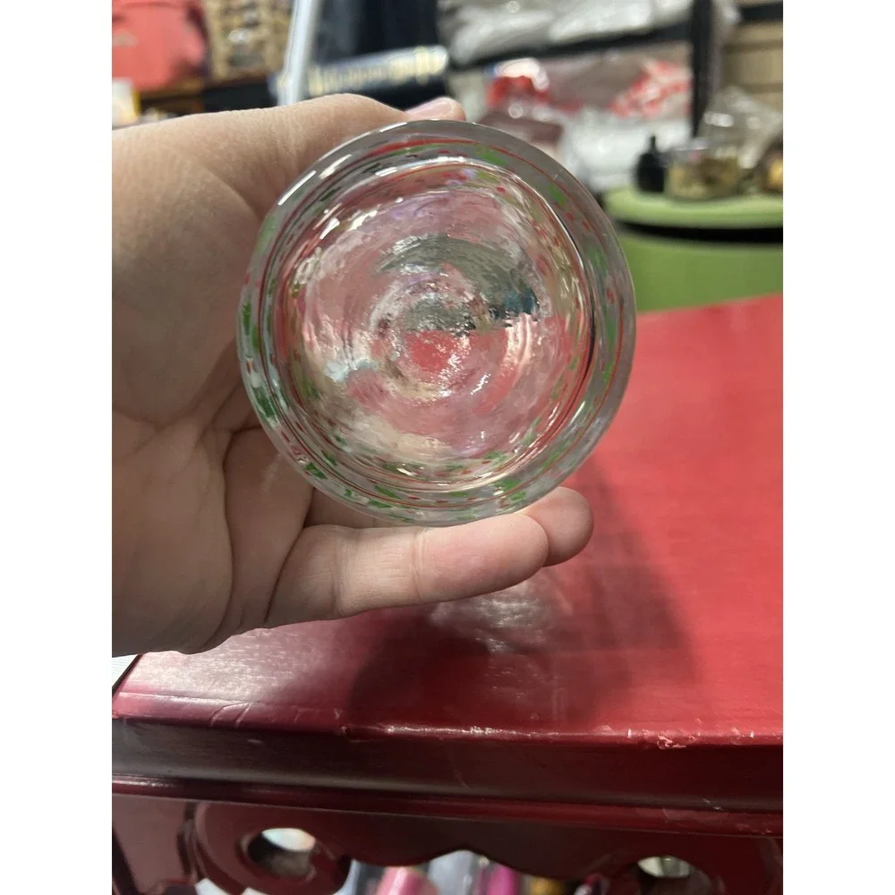 ARBY'S HOLLY BERRY WATER DRINKING GLASS‎ VINTAGE CHRISTMAS 1982 RED GREEN